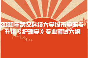 2020年武漢科技大學(xué)城市學(xué)院專升本《護(hù)理學(xué)》專業(yè)考試大綱