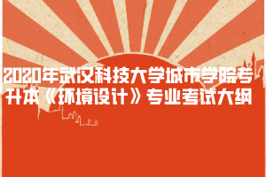 2020年武漢科技大學城市學院專升本《環(huán)境設計》專業(yè)考試大綱