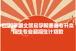 2020年湖北警官學院普通專升本招生專業(yè)和招生計劃數(shù)