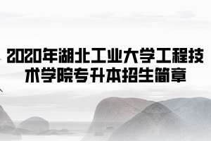 2020年湖北工業(yè)大學(xué)工程技術(shù)學(xué)院專升本招生簡章