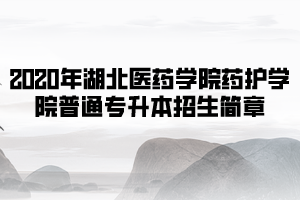 2020年湖北醫(yī)藥學(xué)院藥護(hù)學(xué)院普通專升本招生簡章