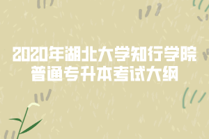 2020年湖北大學知行學院普通專升本考試大綱匯總