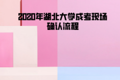 2020年湖北大學(xué)成考現(xiàn)場確認流程