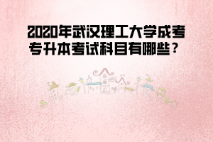 2020年武漢理工大學(xué)成考專升本專業(yè)考試科目