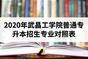 2020年武昌工學(xué)院普通專升本招生專業(yè)對照表