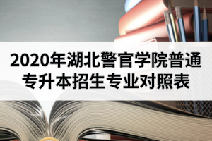 2020年湖北警官學院普通專升本招生專業(yè)對照表