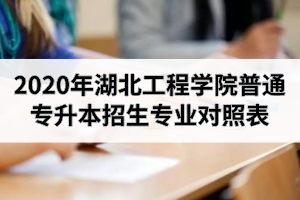 2020年湖北工程學(xué)院普通專升本招生專業(yè)對照表