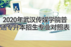 2020年武漢傳媒學(xué)院普通專升本招生專業(yè)對照表