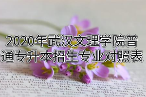 2020年武漢文理學(xué)院普通專升本招生專業(yè)對(duì)照表