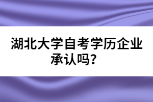 湖北大學(xué)自考學(xué)歷企業(yè)承認(rèn)嗎？