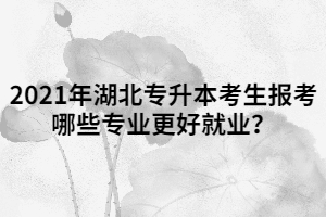 2021年湖北專升本考生報(bào)考哪些專業(yè)更好就業(yè)？