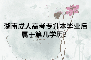 湖南成人高考專升本畢業(yè)后屬于第幾學(xué)歷？