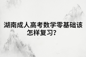 湖南成人高考數(shù)學(xué)零基礎(chǔ)該怎樣復(fù)習(xí)？