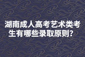 湖南成人高考藝術類考生有哪些錄取原則？