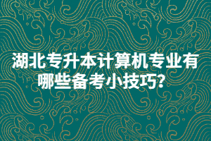 湖北專升本計算機(jī)專業(yè)有哪些備考小技巧？