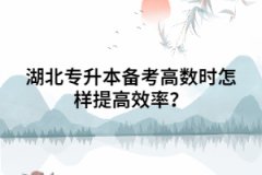 湖北專升本備考高數(shù)時怎樣提高效率？