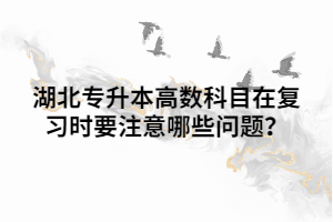 湖北專升本高數(shù)科目在復(fù)習(xí)時(shí)要注意哪些問題？