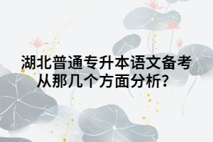 湖北普通專升本語文備考從那幾個方面分析？