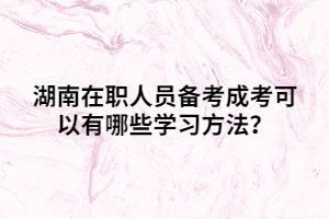 湖南在職人員備考成考可以有哪些學習方法？