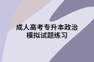 成人高考專升本政治模擬試題練習(xí)三