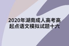 2020年湖南成人高考高起點(diǎn)語(yǔ)文模擬試題十六