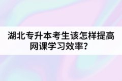 湖北專升本考生該怎樣提高網(wǎng)課學(xué)習(xí)效率？