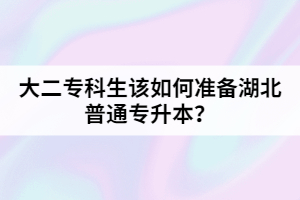 大二?？粕撊绾螠?zhǔn)備湖北普通專升本？