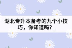 湖北專升本備考的九個小技巧，你知道嗎？