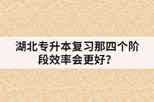 湖北專升本復(fù)習(xí)那四個(gè)階段效率會(huì)更好？