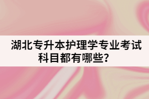 湖北專升本護(hù)理學(xué)專業(yè)考試科目都有哪些？