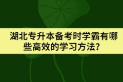 湖北專升本備考時學(xué)霸有哪些高效的學(xué)習(xí)方法？