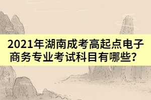 2021年湖南成人高考高起點電子商務(wù)專業(yè)考試科目有哪些？