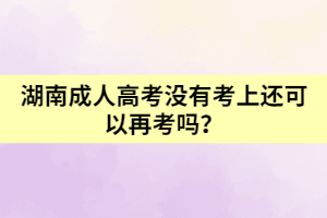 湖南成人高考沒有考上還可以再考嗎？