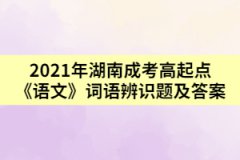 2021年湖南成考高起點《語文》詞語辨識題及答案三