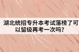 湖北統(tǒng)招專升本考試落榜了可以留級(jí)再考一次嗎？