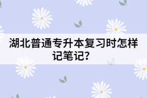 湖北普通專升本復習時怎樣記筆記？