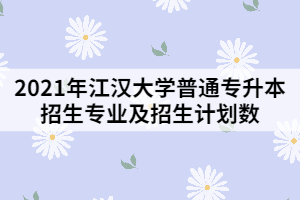 2021年江漢大學普通專升本招生專業(yè)及招生計劃數(shù)