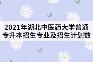 2021年湖北中醫(yī)藥大學(xué)普通專升本招生專業(yè)及招生計劃數(shù)