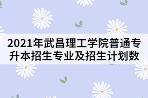 2021年武昌理工學(xué)院普通專升本招生專業(yè)及招生計(jì)劃數(shù)