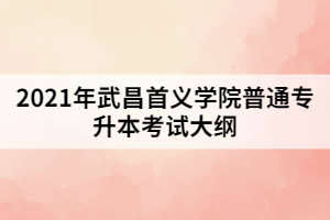 2021年武昌首義學院普通專升本《大學英語》考試大綱