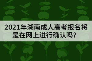 2021年湖南成人高考報名將是在網(wǎng)上進行確認嗎？