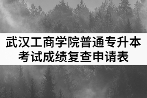 2021年武漢工商學(xué)院普通專升本考試成績復(fù)查申請表