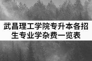 2021年武昌理工學院專升本各招生專業(yè)學雜費一覽表