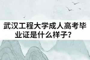 武漢工程大學(xué)成人高考畢業(yè)證是什么樣子？