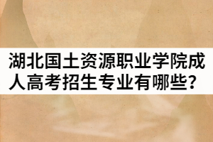 2021年湖北國土資源職業(yè)學(xué)院成人高考招生專業(yè)有哪些？