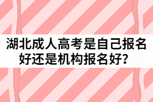 2021年湖北成人高考是自己報(bào)名好還是機(jī)構(gòu)報(bào)名好？