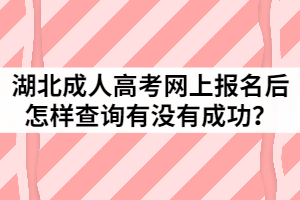 2021年湖北成人高考網(wǎng)上報名后怎樣查詢有沒有成功？