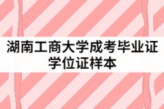 湖南工商大學(xué)成人教育學(xué)士學(xué)位證書樣本