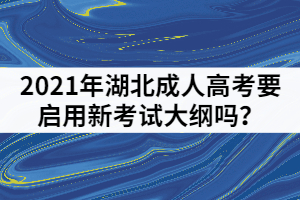 2021年湖北成人高考要啟用新考試大綱嗎？