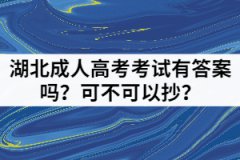 湖北成人高考考試有答案嗎？可不可以抄？